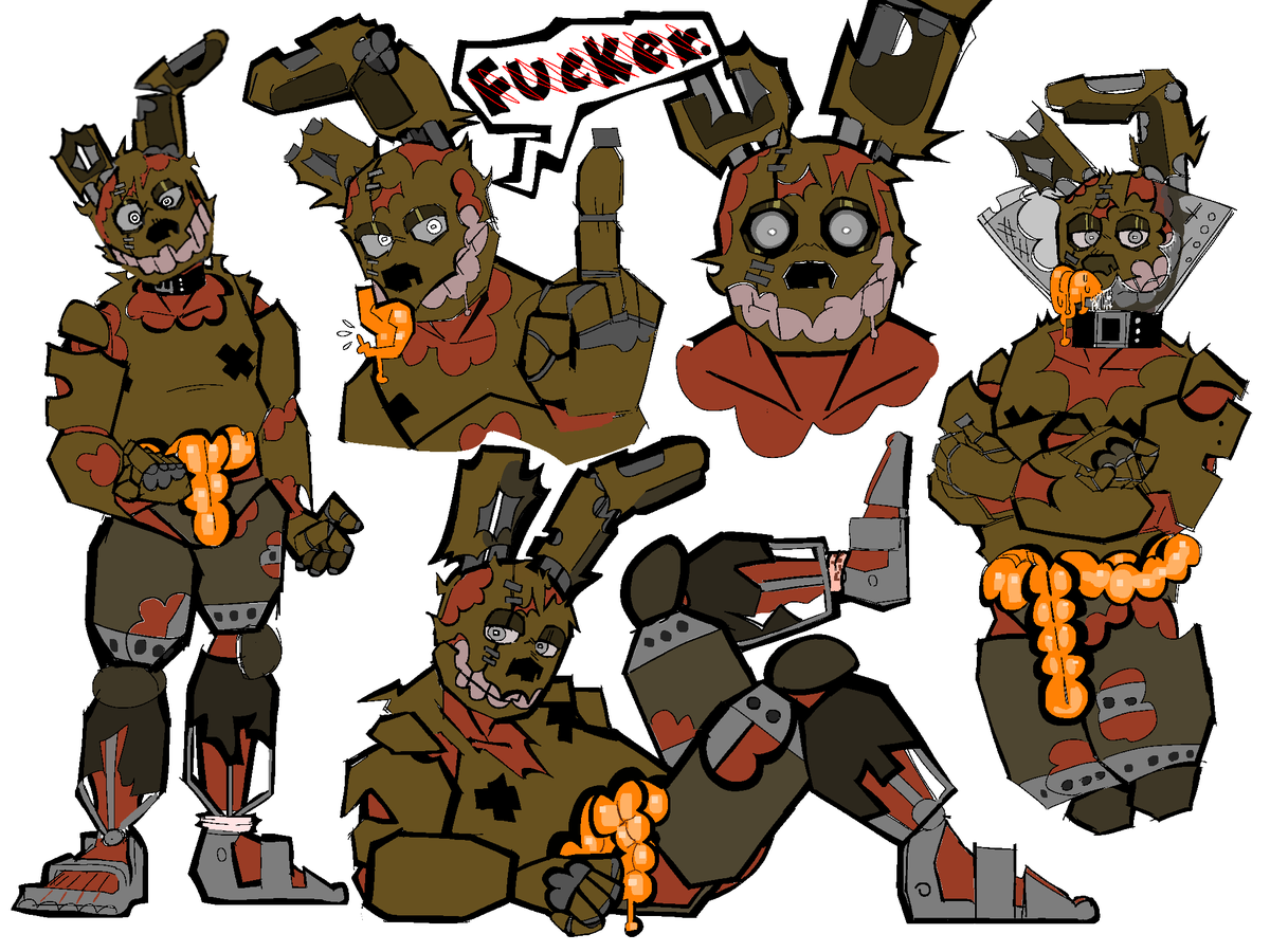 katmations68360's tweet image. dinner’s ready! I burnt him a bit but he’s fine. #myart #fnaf #Springtrap