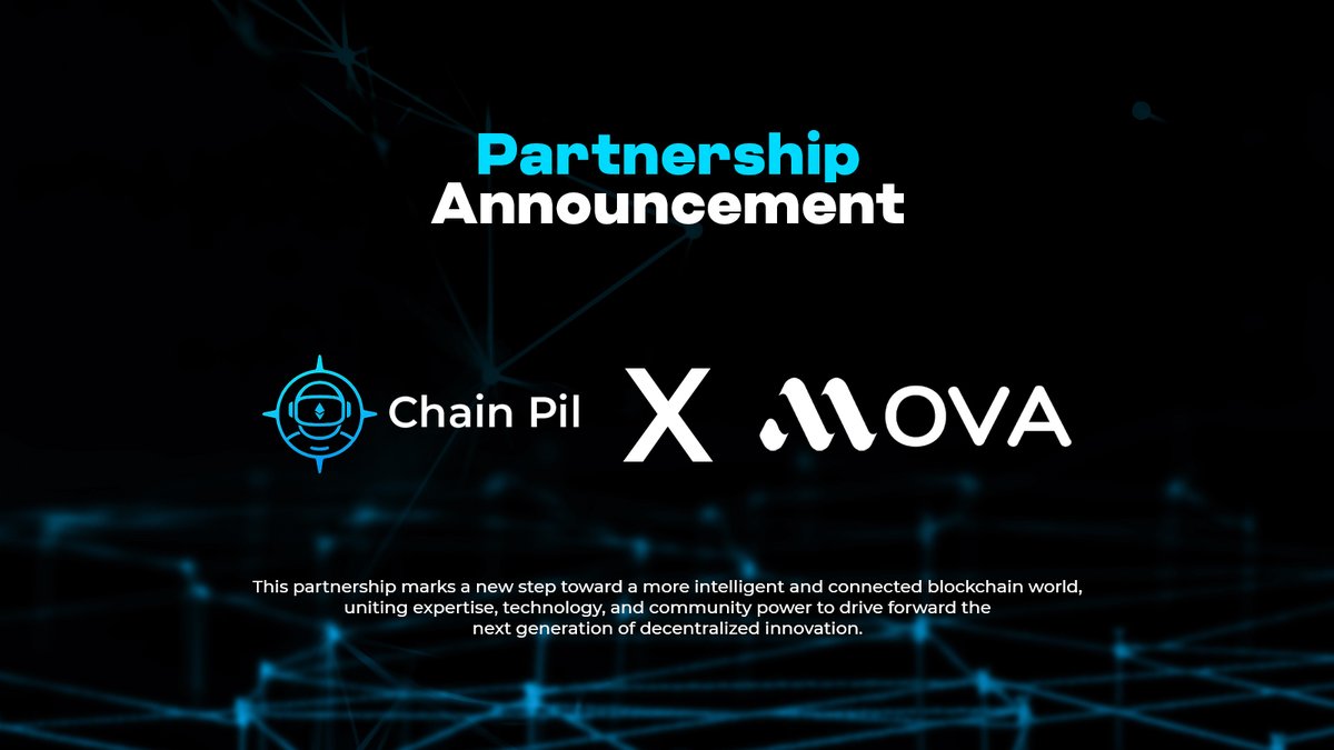 Chain_Pil's tweet image. 🚀 Chain Pil is excited to announce a new strategic partnership with Mova ( @MovaChain )!

🔗 MOVA is a high-performance, compliance-ready blockchain built for payments, stablecoin settlement, and global value transfer.
With 110K+ TPS, 1.5s finality, and integrated compliance…