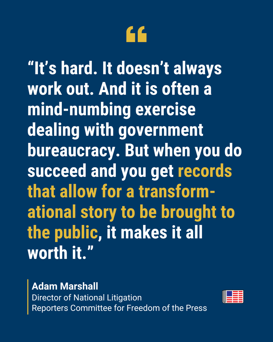 rcfp's tweet image. In a new Q&amp;amp;A, @rcfp&apos;s Adam Marshall discusses his experience fighting for public records, how the Trump administration stacks up on transparency, and the Reporters Committee ramping up litigation efforts on behalf of the press. rcfp.org/adam-marshall-…
