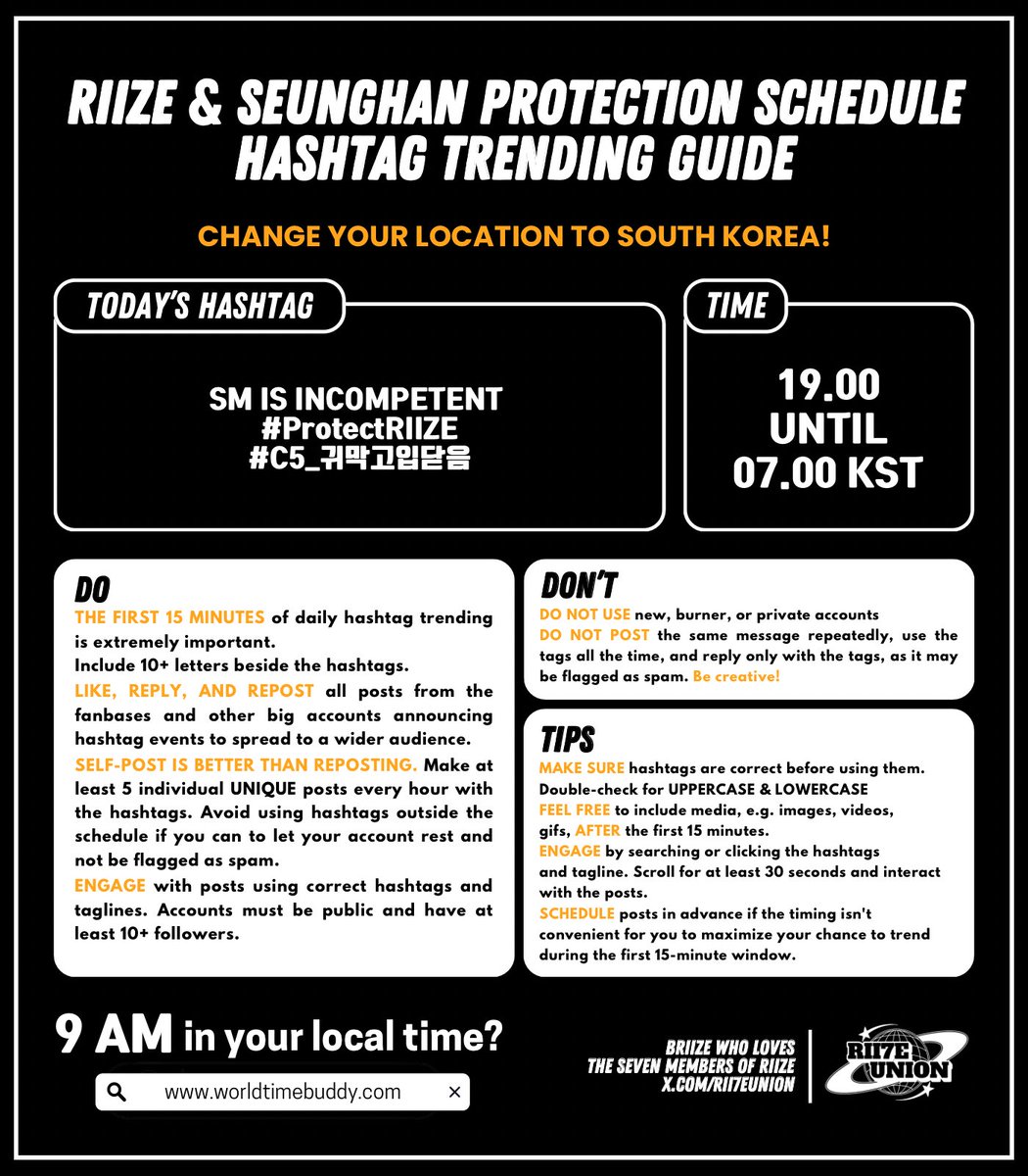 RIIZE &amp; SEUNGHAN PROTECTION SCHEDULE
Day 356 - November 17th

RIIZE and Seunghan’s careers are moving forward and flying higher every day—lifted by fans’ love around the world and by their own hard work and passion. But for them to continue growing in a safe, healthy, and