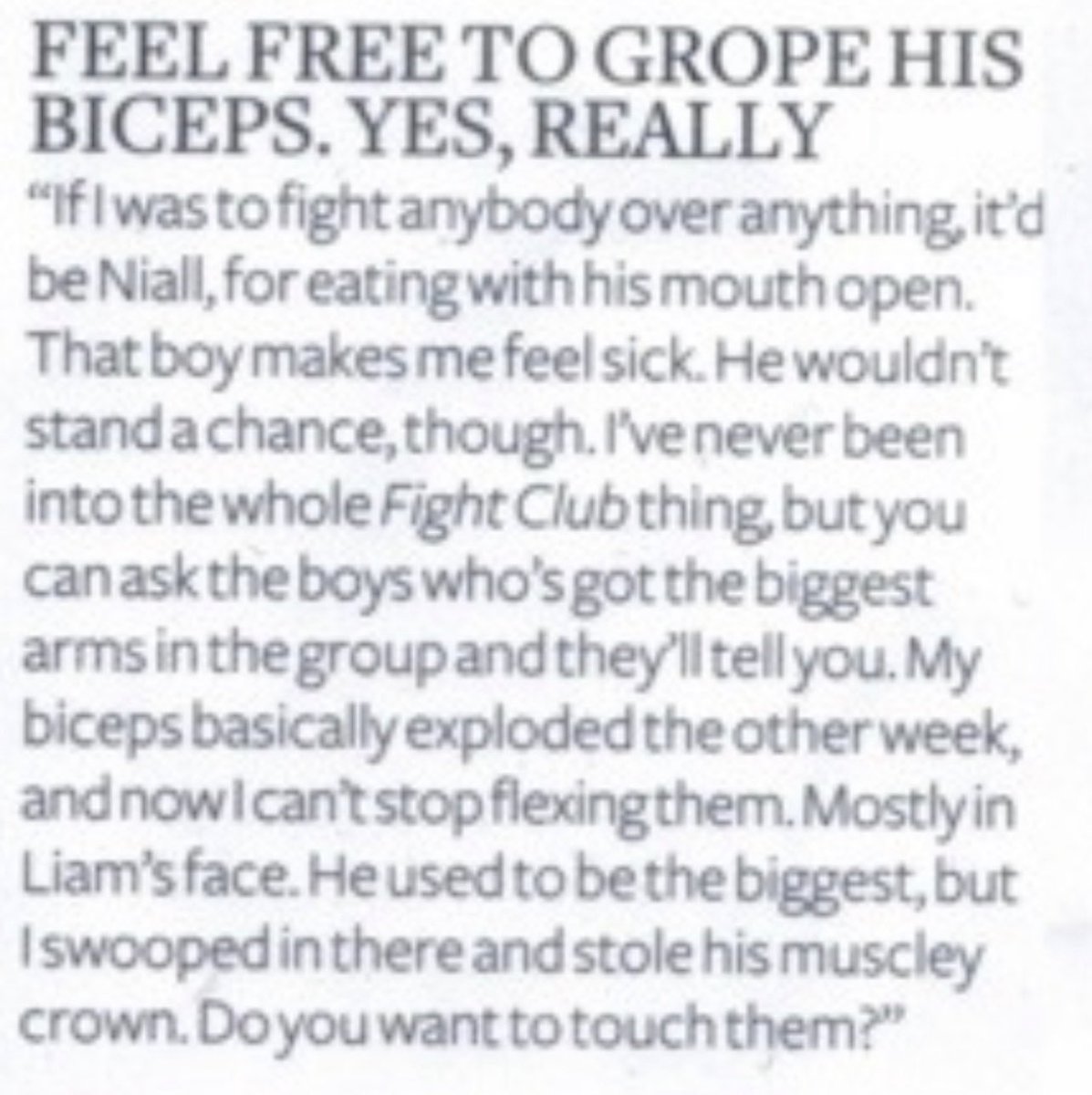 There is an understated beauty in the way 19-year-old Louis Tomlinson spoke to journalists