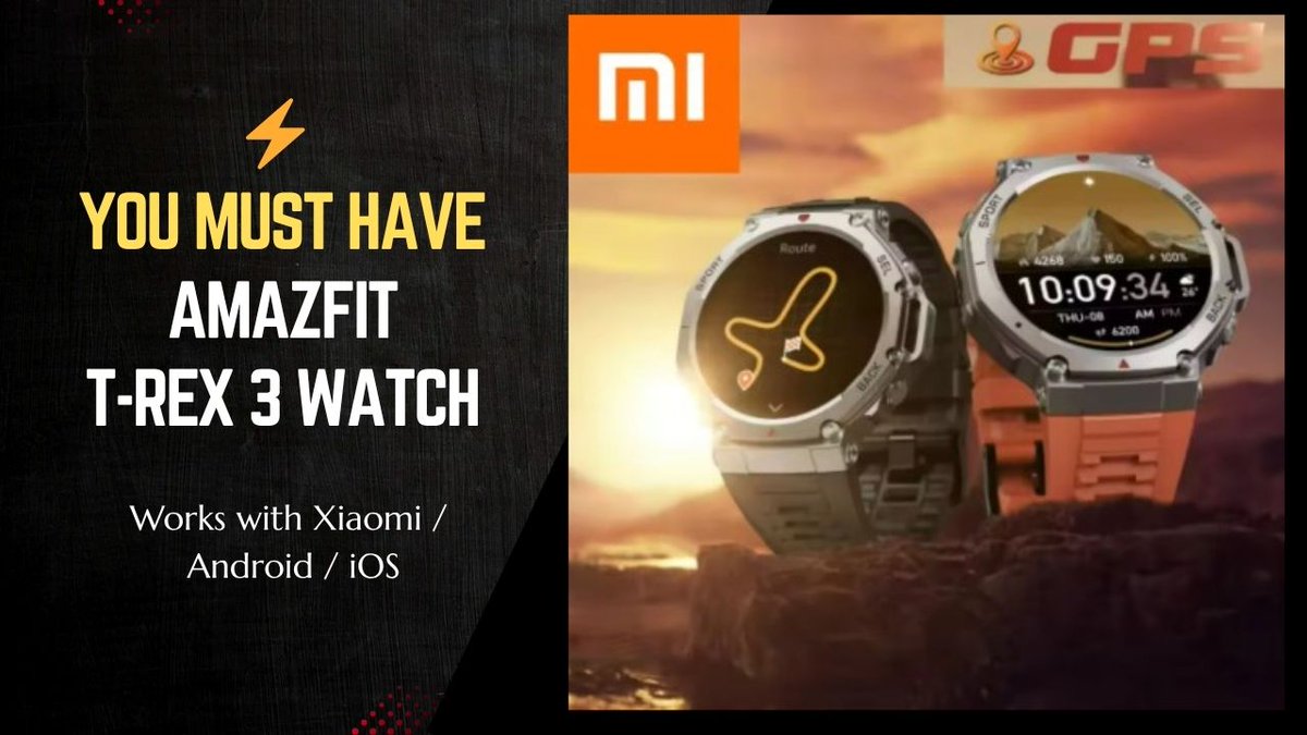 shopping_soma's tweet image. See More - youtu.be/H3AIK4tS8Y0
Amazfit T-Rex 3 | Military GPS Smartwatch 10ATM Waterproof &amp;amp; Compass 2025

Buy   → s.click.aliexpress.com/e/_c3Wp7TD7

#TRex3
#AmazfitTRex3
#MilitarySmartwatch
#GPSWatch
#10ATMSmartwatch