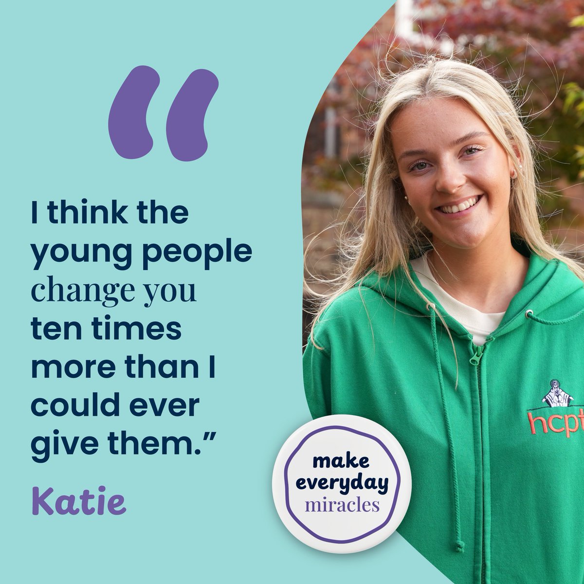 Young people have a way of transforming us in ways we never expect. Katie’s words capture the heart of what this mission is all about.

➡️ makeeverydaymiracles.org.uk