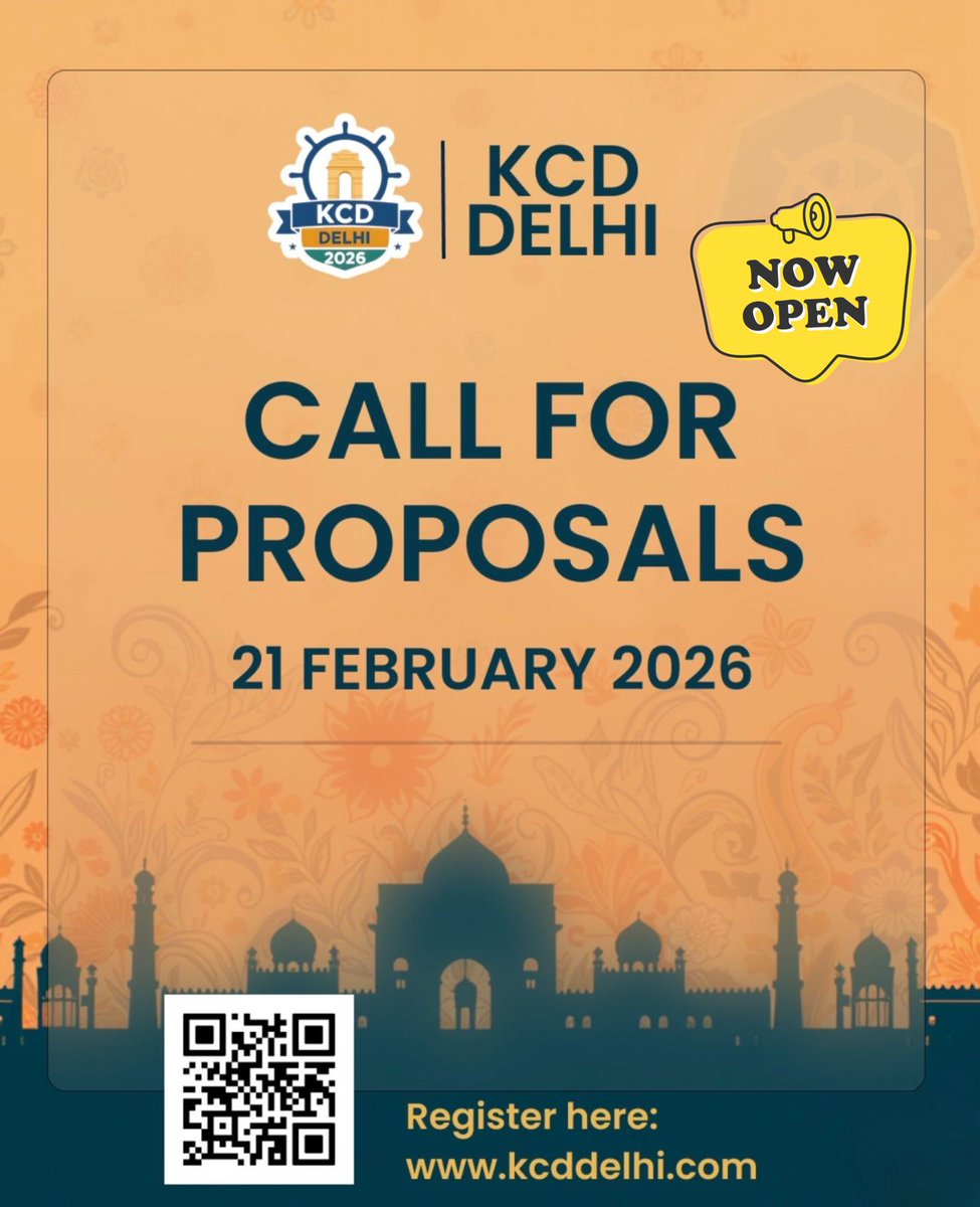 CALL FOR SPEAKERS!

KCD Delhi is live - bring your stories, tech deep dives, and cloud journeys!

🗓️ Feb 21, 2026
Hosted by CNCG New Delhi, Noida &amp; Chandigarh.

Newcomers/experts welcome.

Submit now: sessionize.com/kcd-new-delhi

#KCDDelhi #CFP #CloudNative #Kubernetes #CNCF