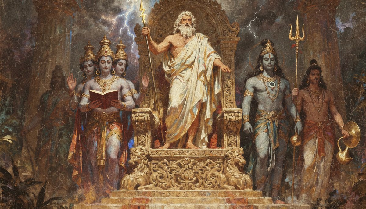 The Trinity is ancient.

1. Zeus became Brahma in India.

2. Dias mirrored Shiva.

3. Zinas mirrored Vishnu.

Zeus creates. Dias divides. Zinas sustains.

Christianity corrupted the concept of Trinity.