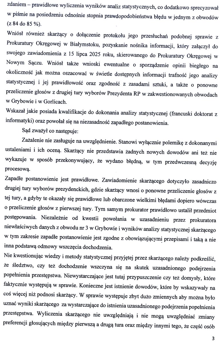 obserwatorium_w's tweet photo. "Przeciwko argumentacji skarżącego można powołać prosty przykład. Jeżeli przysłowiowy Kowalski dopuścił się kradzieży na szkodę przysłowiowego Nowaka i został za to prawomocnie skazany, czy jeżeli Nowak został okradziony po raz kolejny lub zgubił rzecz (nie wie dokładnie), ... https://t.co/t1PoLaqRi9