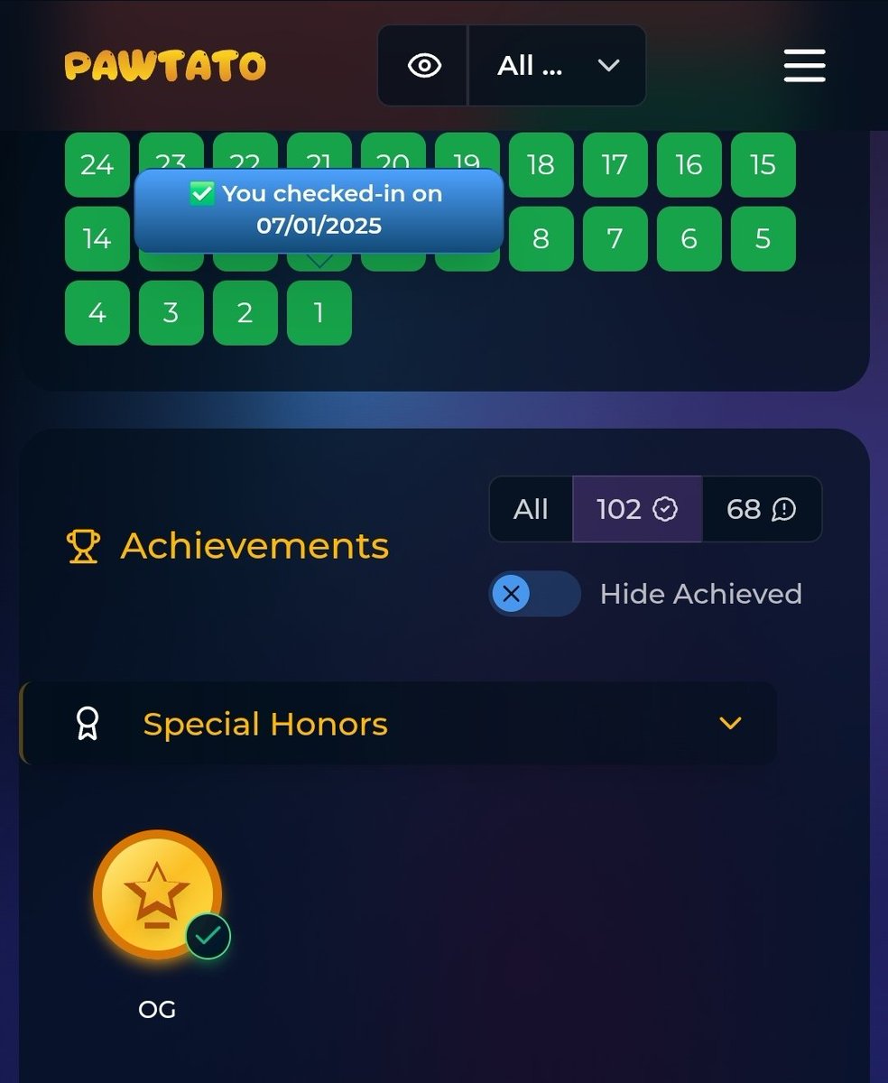 bigfloater74's tweet image. I&apos;m an OG supporter of @PawtatoFinance. 
Using and shilling the app since the first day it went live. My first check in was on 07. Jan 2025. Their announcement of the app going live was on 08. Jan 2025.🫡

The team is absolutely killing it! They got my support and respect since…