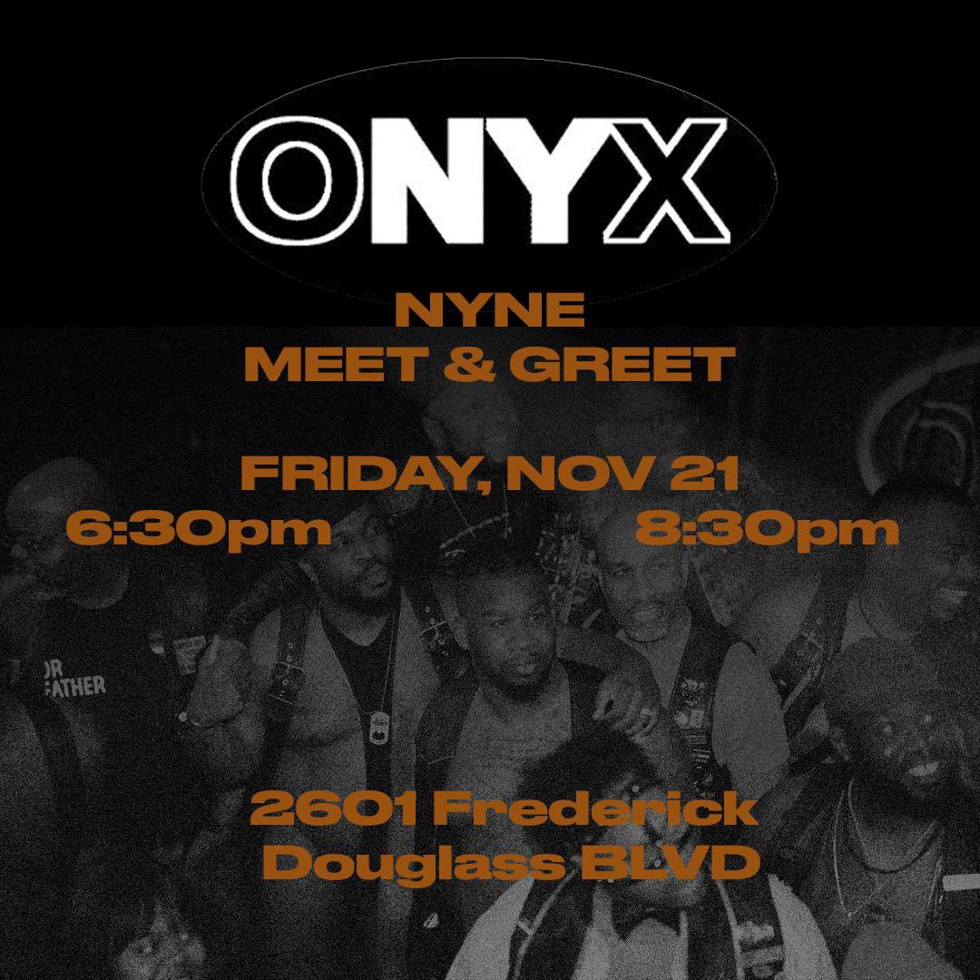 Curious about ONYX NYNE? Thinking about pledging in 2026? Come vibe with us NOV 21!!

Get your questions answered, meet the Brothers, and learn what ONYX is truly about.
Meet &amp; Greet
➡️2601 Frederick Douglass Blvd
➡️Friday, November 21

Your journey starts here!