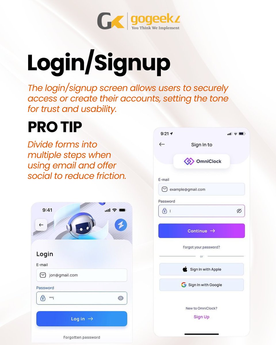 GoGeekz's tweet image. 📱 Designing a Mobile App? Start With the Essentials!
Every successful app begins with the right screens.
#GoGeekz #mobileappdesign #appscreens #uiuxdesigner #appdevelopmentcompany #mobileappui #uxinspiration #techdesign #appbuilder #designtip