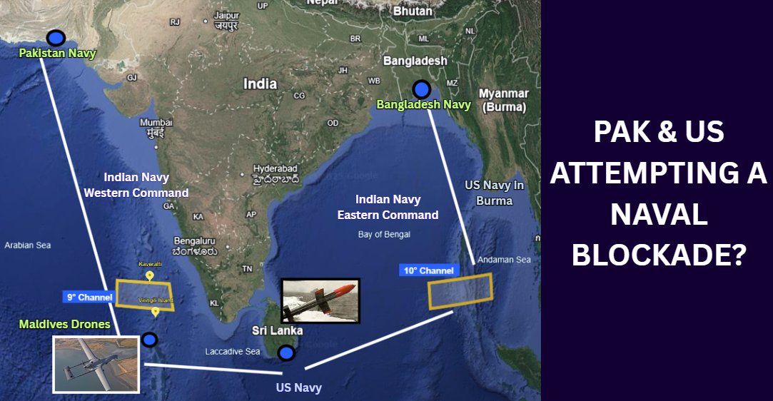 NepCorres's tweet image. 𝗠𝗔𝗟𝗗𝗜𝗩𝗘𝗦, 𝗦𝗥𝗜𝗟𝗔𝗡𝗞𝗔 &amp;amp; 𝗕𝗔𝗡𝗚𝗟𝗔𝗗𝗘𝗦𝗛 𝗖𝗔𝗡 𝗣𝗥𝗢𝗩𝗘 𝗛𝗢𝗦𝗧𝗜𝗟𝗘 𝗔𝗚𝗔𝗜𝗡𝗦𝗧 𝗜𝗡𝗗𝗜𝗔𝗡 𝗡𝗔𝗩𝗬 𝗙𝗟𝗘𝗘𝗧
US &amp;amp; Pakistan are encircling Indian Navy’s bastion (IOR). North India has seen many land battles. This time its about Peninsula.
Thread
1/18