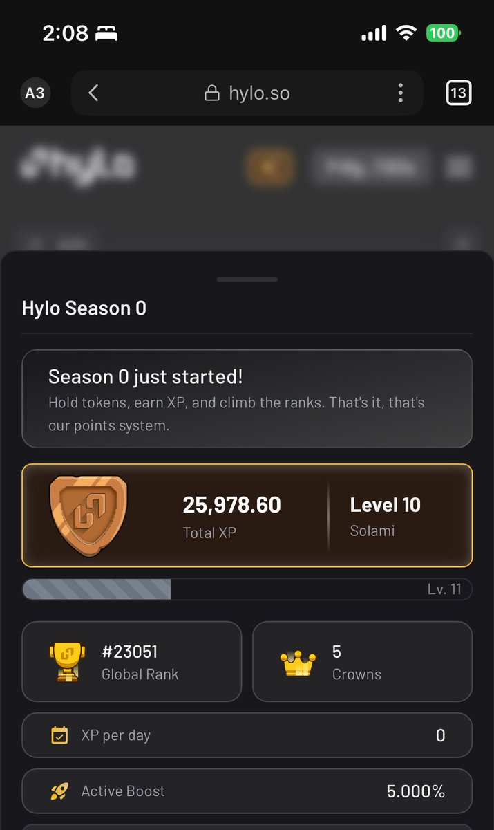 Steadily climbing up <a href="/hylo_so/">Hylo</a> rank within a couple of days despite my limited capital. Thanks to <a href="/project0/">Project 0</a> boosts.

🚀