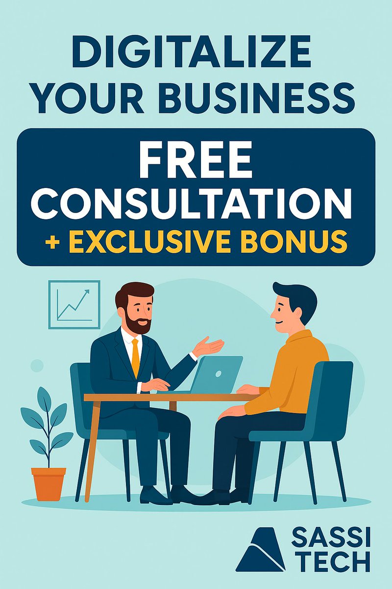 Sassi_Tech's tweet image. 🚀 Digitalize your business and free up time, resources, and opportunities! Book your free consultation (value €120) and discover how technology can help your business grow. 📷sassitech.com/en/Home/Consul…

#DigitalTransformation #Innovation #Consulting #SassiTech #BusinessGrowth
