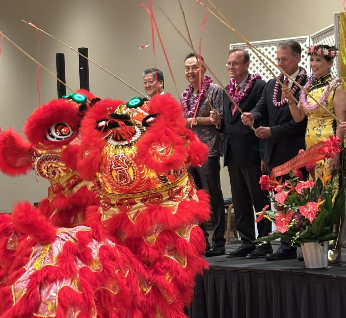 RepEdCase's tweet image. Honored to join the Hawai’i Chinese Civic Association’s Mandarin Ball celebrating its 100th anniversary of service to our Hawai’i, and to present Elvira Lo, President, and Dr. Ming Chen, Mandarin Award winner, with Special Certificates of Congressional Recognition. Mahalo!