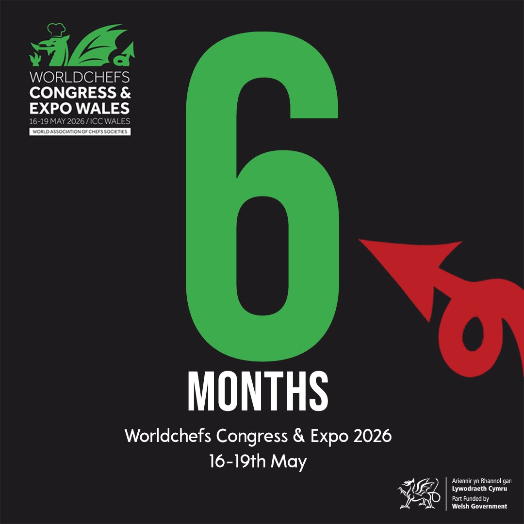 👩‍🍳 6 MONTHS TO GO! 👩‍🍳
The countdown is on &amp; just 6 months until the Worldchefs Congress &amp; Expo 2026 lands in Newport, Wales

🗓️ 16–19 May 2026
🌍 Pasture. Passion.

Don’t miss your chance to exhibit ➡️ culinaryassociation.wales/exhibitor-enqu…
.
#cheflife #hospitality