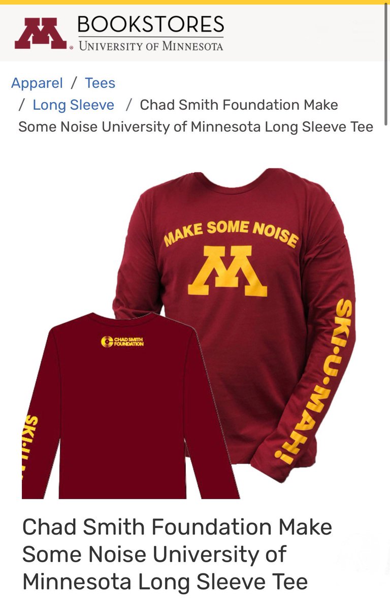 Still thinking about that Red Hot Chili Peppers halftime show with drummer <a href="/RHCPchad/">Chad Smith</a> ? Same 🤩

Celebrate the moment and support the <a href="/ChadSFoundation/">Chad Smith Foundation</a> with a limited-edition shirt from the UMN Bookstore 🥁

bookstores.umn.edu/product/appare…
