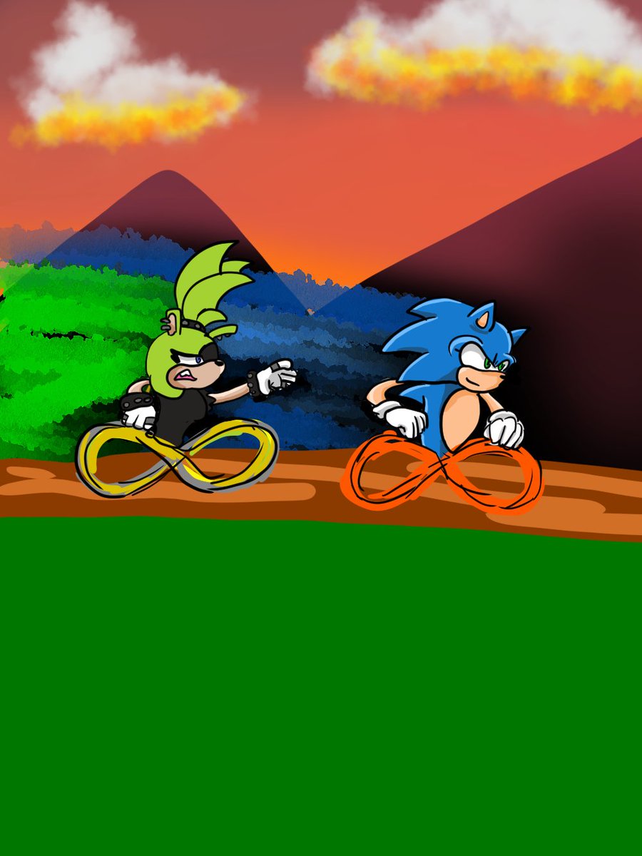 WCompri's tweet image. #SonurgeWeek2025 #Sonurge 
Day 07: Racing
"I won't lose this time, Blue!"
"Try to keep up with me!"