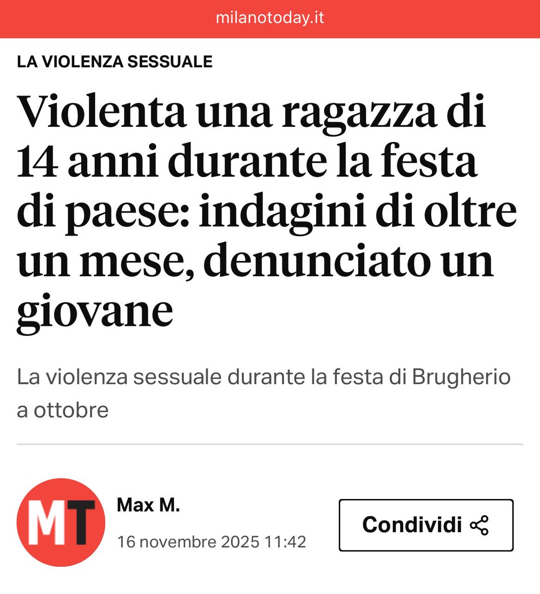 fratotolo2's tweet image. A proposito di Remigrazione

Brugherio, durante la festa patronale dell&apos;11-13 ottobre 2025, nell&apos;area giostre, una ragazzina di 14 anni è stata violentata da un 25enne indiano 

👉 rintracciato, è stato denunciato A PIEDE LIBERO