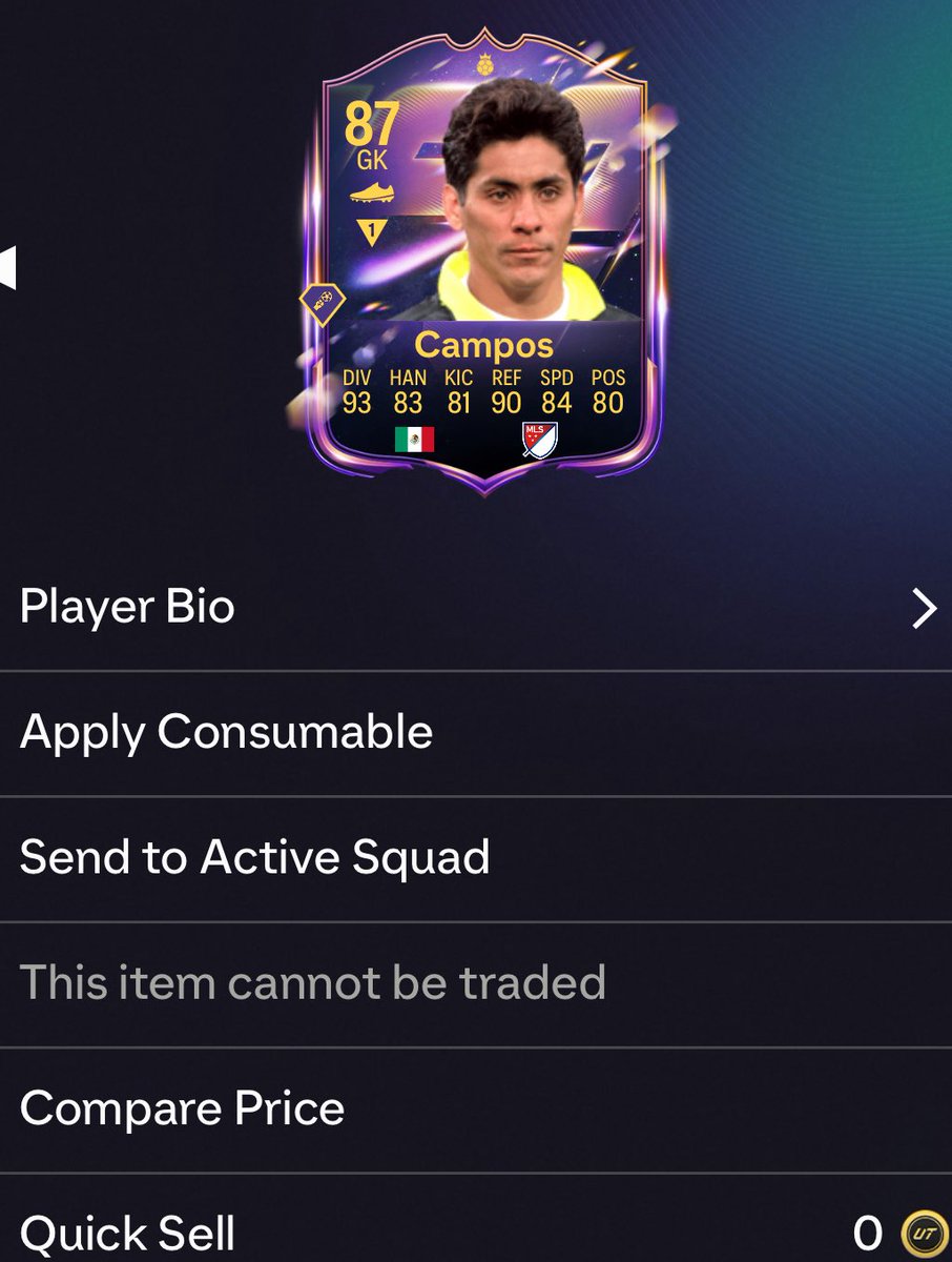 JoshMethods's tweet image. Well think that’s me done doing gamble sbcs for the foreseeable future 😅 last 3 heroes have been Scott, Howard and now this man. Account is cursed this year #FC26