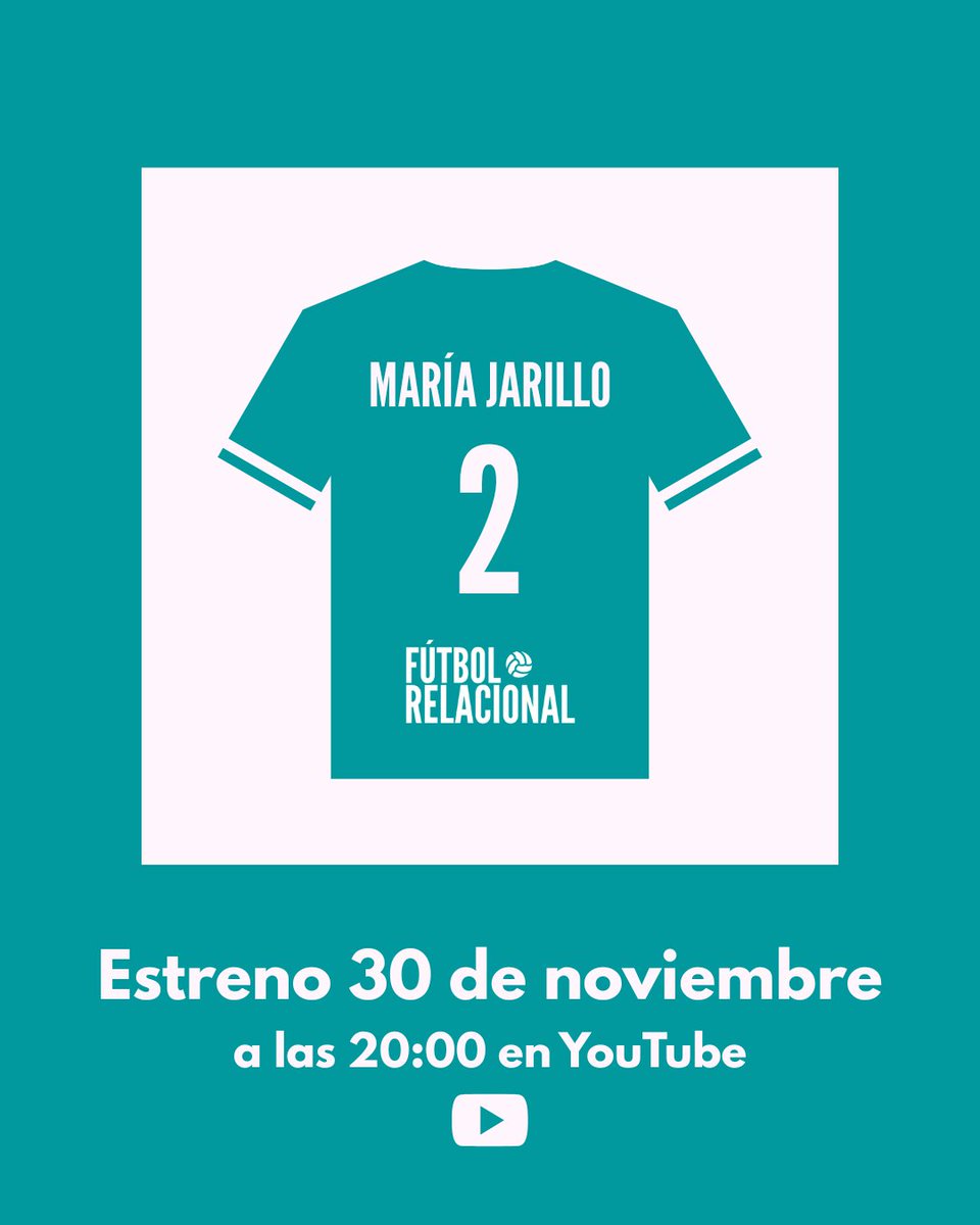 🔔 ¡Ya tenemos fecha para el segundo episodio!

2⃣ Fútbol Relacional con María Jarillo el día 30 de noviembre.