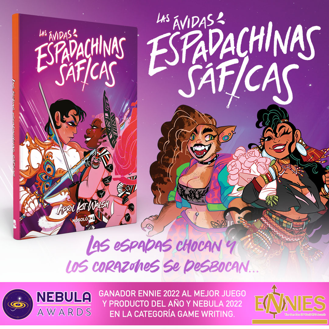 Nosolorol's tweet image. ¿Estás buscando un #JuegoDeRol que celebre el #amor, el empoderamiento y la existencia de las personas #queer? Conoce #LasÁvidasEspadachinasSáficas

Descarga GRATIS la guía: 
🎲 nosolorol.com/es/otros-juego…

 #MuchoRol #TeFaltaRol #JuegosDeRol #JuegosdeAventuras