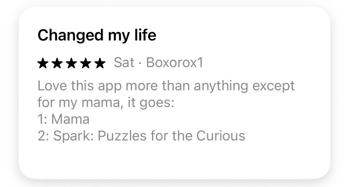 Officially adding “Second only to your mama” to our marketing materials.