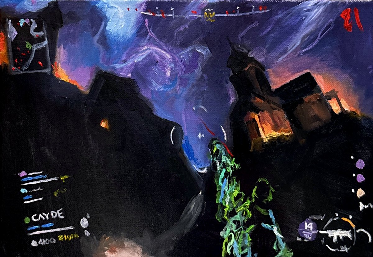 caydeplanet's tweet photo. I made an oil painting of Ashes of the Damned from Call of Duty, Black ops 7 https://t.co/6jugYoZEGk