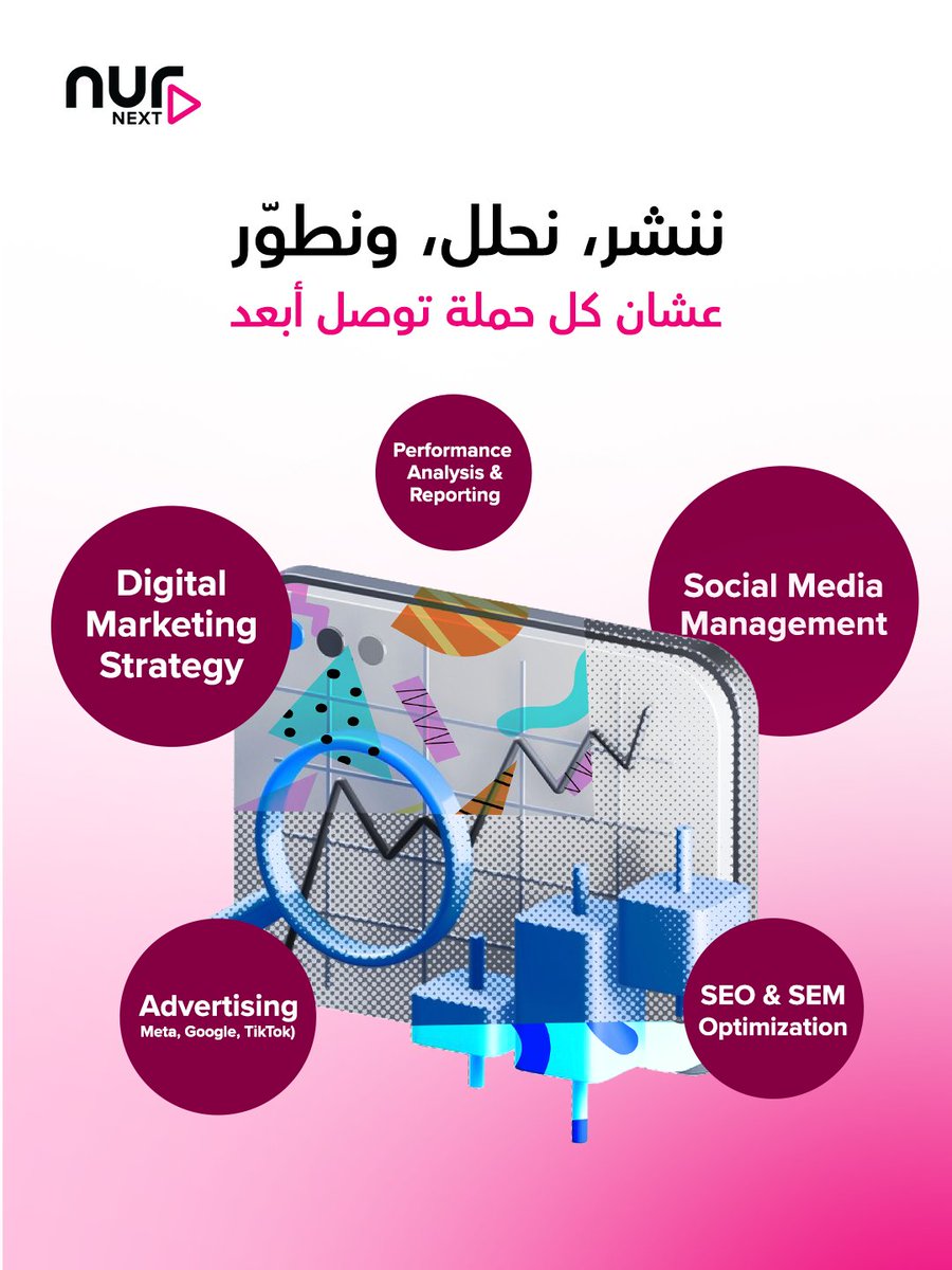 NurInteractive's tweet photo. في نور نكست ما نشتغل خدمات منفصلة..
نشتغل رحلة متكاملة تبدأ من الفكرة وتنتهي بالنتيجة ✅

جاهز تبدأ خطوتك الجاية؟ 🤔

تواصل معنا
✉️ info@nurnext.com
📞 0508608371
.
.
#نور_نكست #ابداع_بفكر_مختلف #التحول_الرقمي
#NURNext #ThinkNext #DigitalMarketing #DigitalInnovation https://t.co/Z04vLycgPj