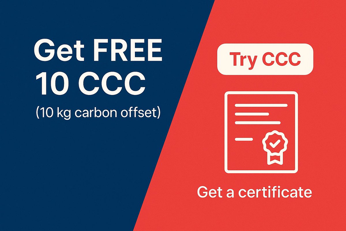 CarbonCred_Coin's tweet image. See how easy real carbon offsetting can be. Burn 10 kg CO₂ for free. ⚡  
Try CCC → carboncreditcoin.net/try-ccc/?utm_s…  
#CCC #ClimateAction