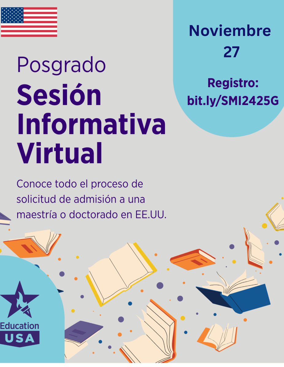 Rednacecyt's tweet image. La Embajada de Estados Unidos en México invita a las sesiones virtuales con EducationUSA con información general para personas interesadas en estudiar licenciatura o posgrado en Estados Unidos.  

#EducationUSA #StudyWithUS