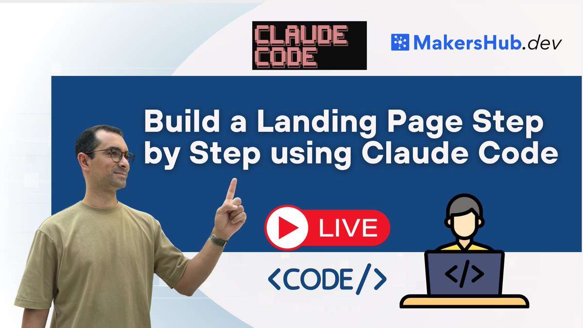 Decided to film myself building instead of just talking about it 📹    Here's me live coding the <a href="/MakersHub_Dev/">MakersHub.dev</a> landing page with Claude Code - real workflow, thought process, everything. youtu.be/ObB70OXgSQk 

Hope it helps someone!