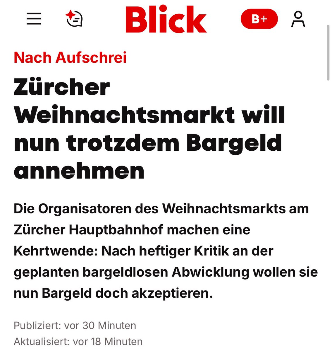 Wir sind mächtig. Und wir sind auch schon länger nicht mehr zu wenige.

Lasst euch - zumindest derzeit - noch nichts anderes einreden.

blick.ch/schweiz/zueric…