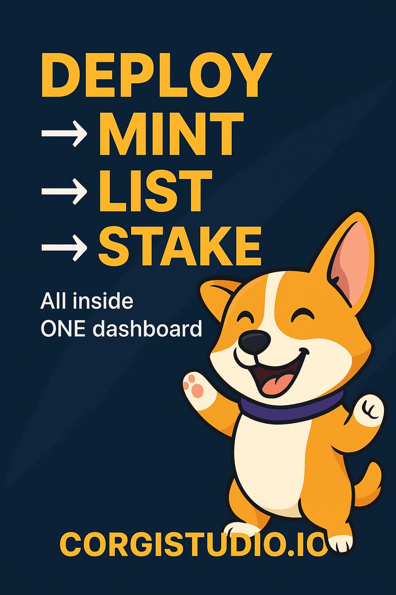 GomezSdcc's tweet image. ⚡Deploy → Mint → List → Stake
All inside ONE dashboard.
CorgiStudio is built for creators who want SPEED.
#NFTTools #BaseNFTs #PolygonNFTs