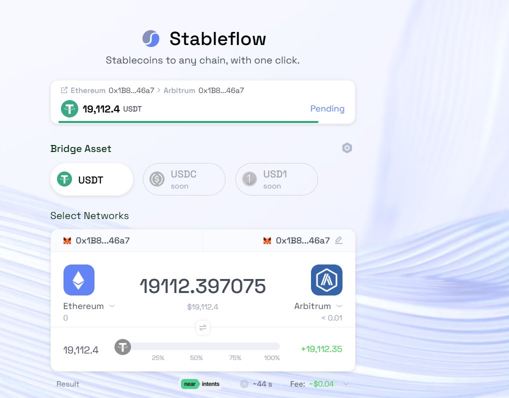 lohith0001's tweet image. Smoothly bridged 20k$ at one go for less than 0.04$ fees using  @0xStableFlow 

Ngl i love them and soon usdc and cross chain swaps will be available