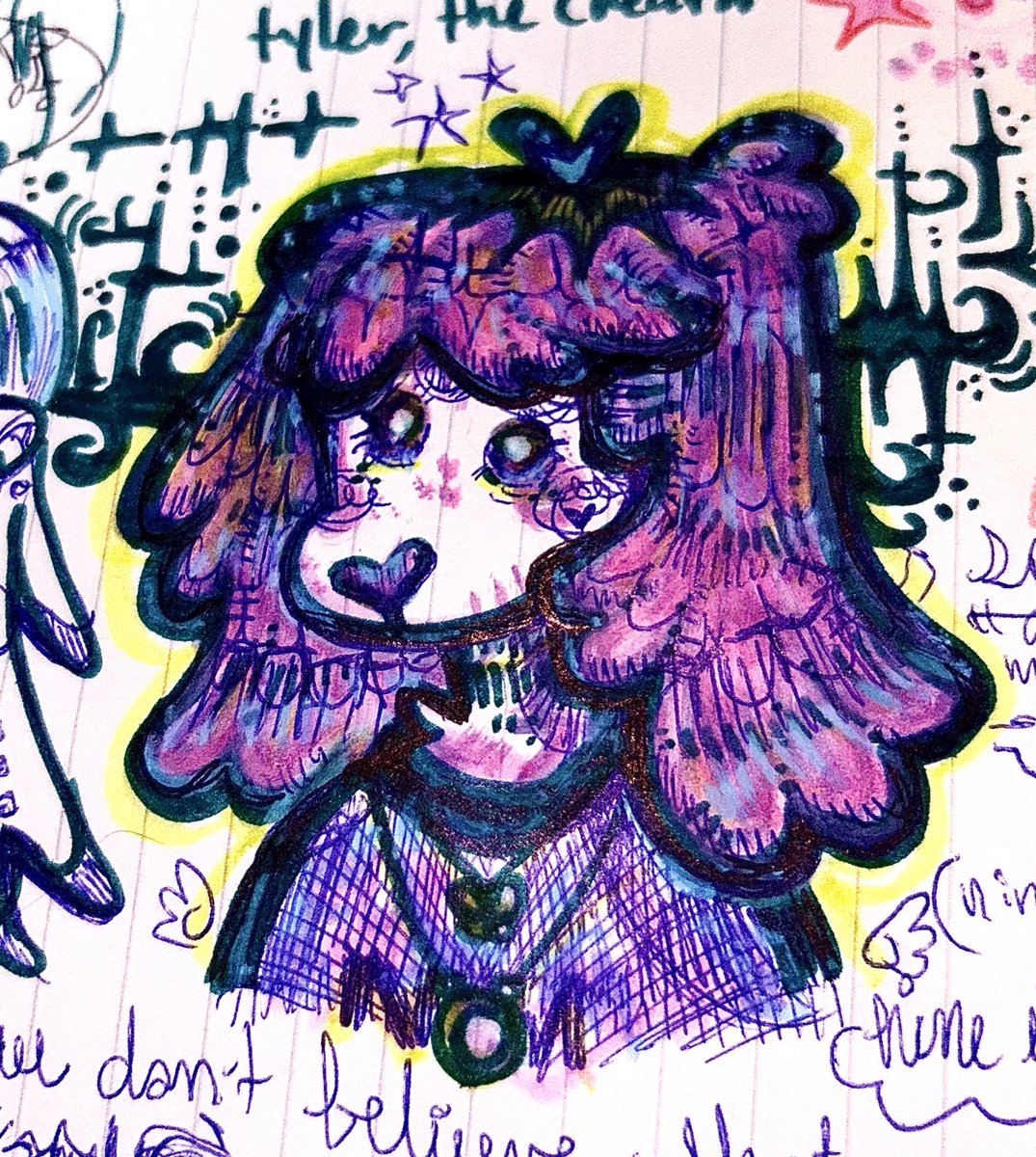 puppetdiisco's tweet photo. dawg doodle from the other night https://t.co/3OZhvfyH6D