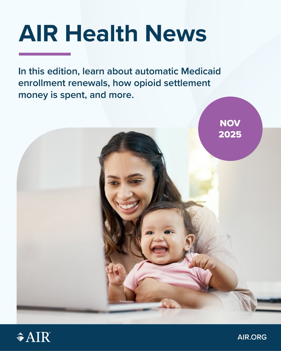 AIRInforms's tweet image. In the latest AIR Health News:

✅ Automated Medicaid renewals boost coverage and reduce paperwork
✅ How states are spending opioid settlement funds
✅ Advances in GLP-1 medication research

Plus upcoming events and more: icont.ac/51a5K