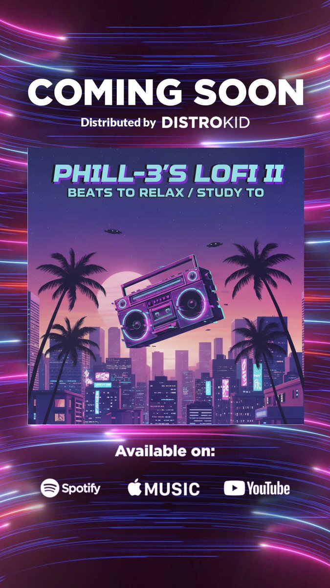 Phill-3’s Lofi will be streaming November 25th.

distrokid.com/hyperfollow/wo…

#lofi #instrumental #hiphop #electronica #downtempo