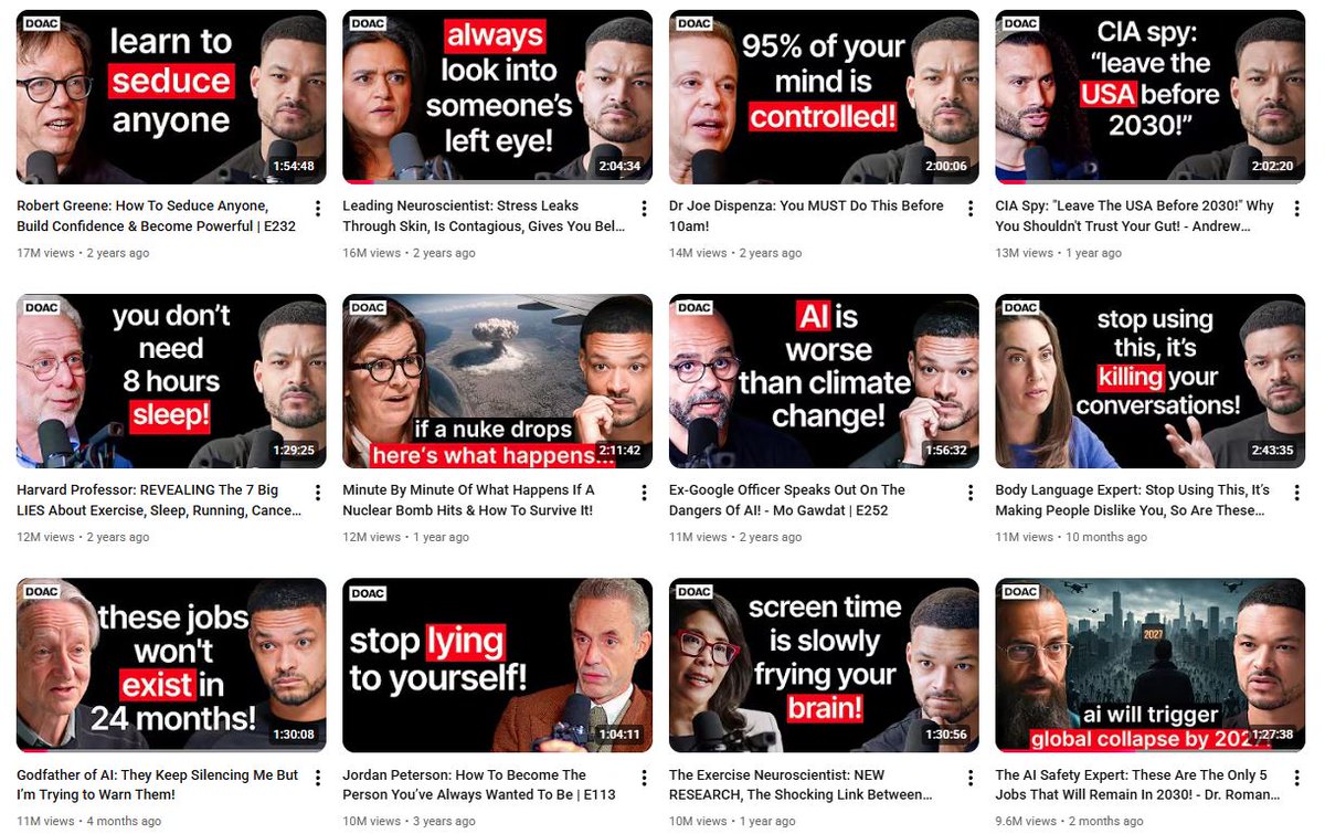 romanyam's tweet image. The Diary of a CEO YouTube channel has 570 videos, my interview just made it into the most watched dozen!