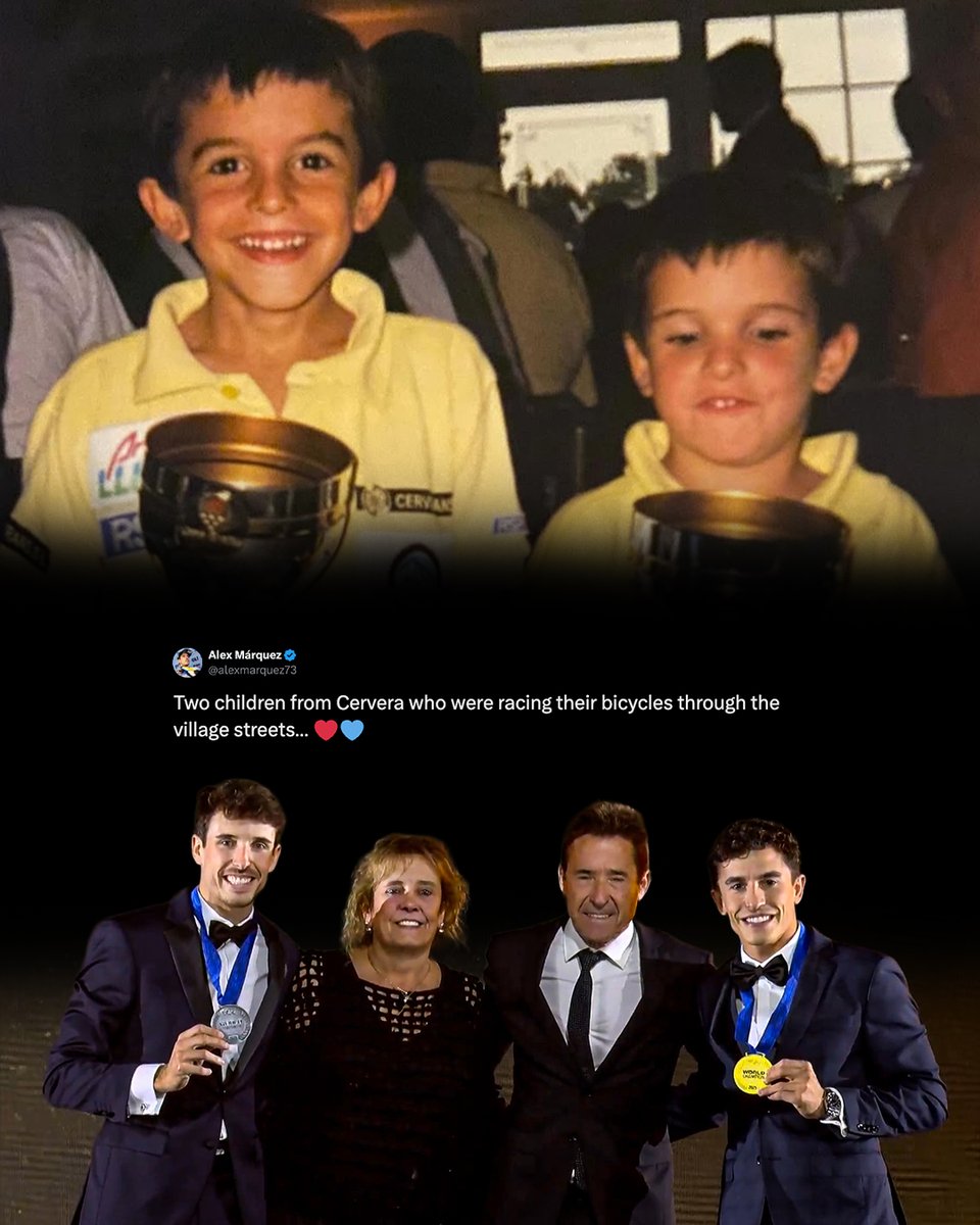crash_motogp's tweet image. From racing their bicycles around the streets of Cervera, to finishing first and second in the MotoGP World Championship ❤️

The dream year for Marc and Alex Marquez 🥇🥈