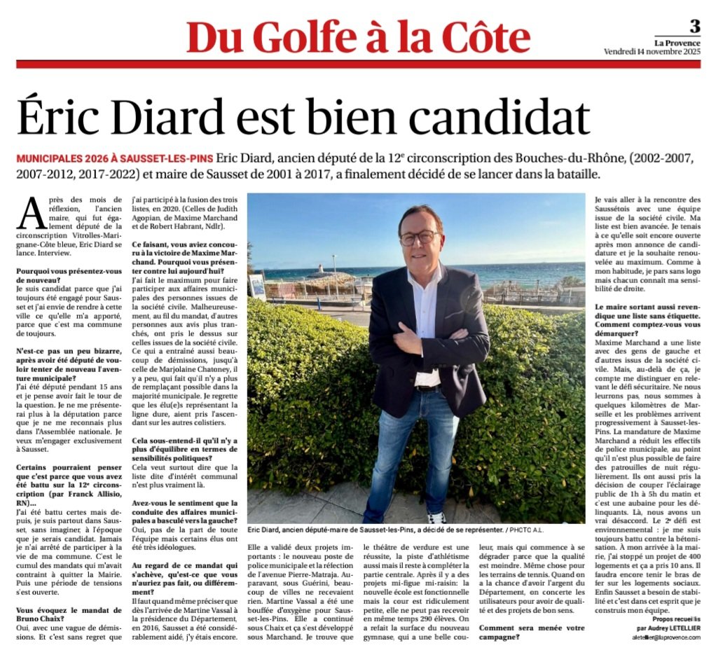 JATarelli's tweet photo. Total soutien à mon ami @DiardEric (député honoraire de la 12ème circonscription des Bouches-du-Rhône), notre ancienne circonscription.
Un homme de terrain qui est enraciné dans sa commune de la Côte Bleue depuis longtemps.
Proximité, engagement et ancrage local. 
Forza Éric !
👔 https://t.co/5ukKmUIXlY