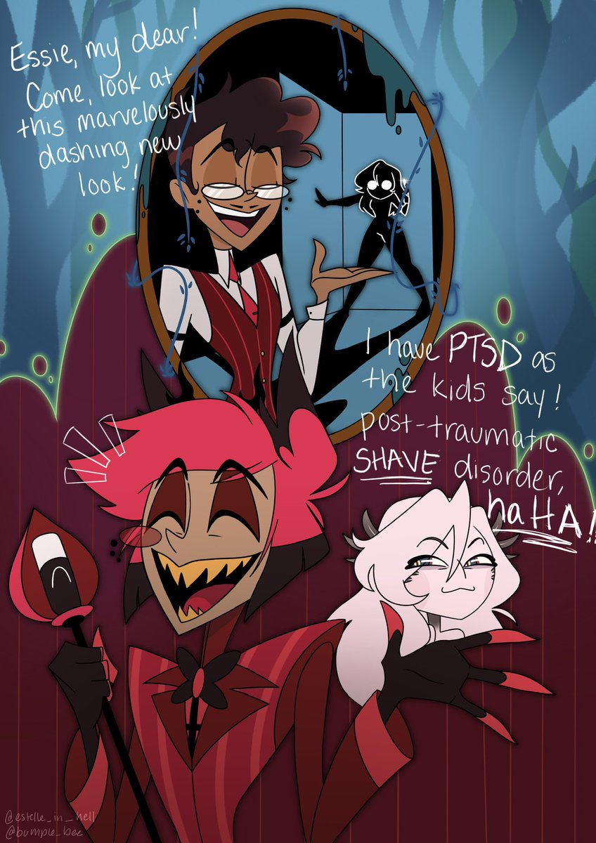 There's a reason he doesn't have a mustache anymore......

#HazbinHotel #HazbinHotelAlastor #Alastor