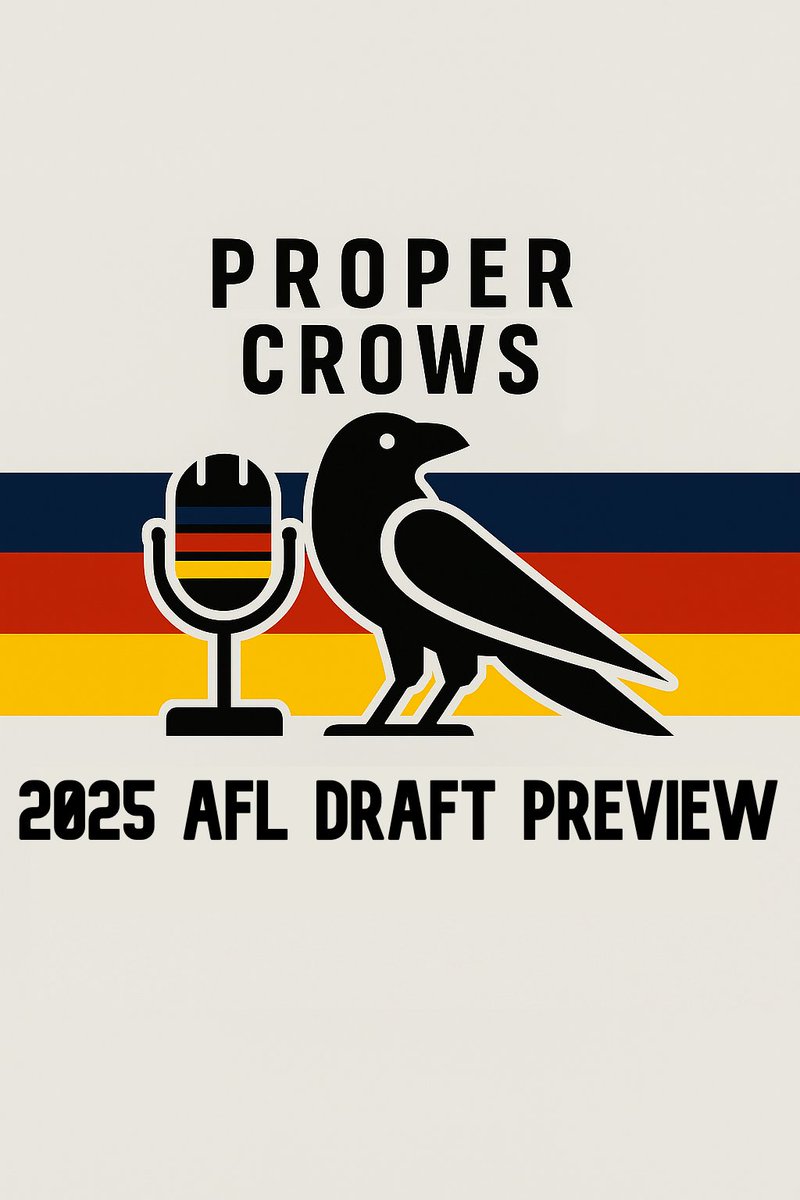 ProperCrowsPod's tweet image. 🚨 THE MOST IN DEPTH CROWS DRAFT PREVIEW IS LIVE NOW 🚨

If you’re a draft tragic or just want to know who could be pulling on the tri-colours next season, this one’s for you.

🎧 Listen now: (linktr.ee/propercrowspod)
🟡🔵🔴 Proper Crows Podcast - building into 2026.