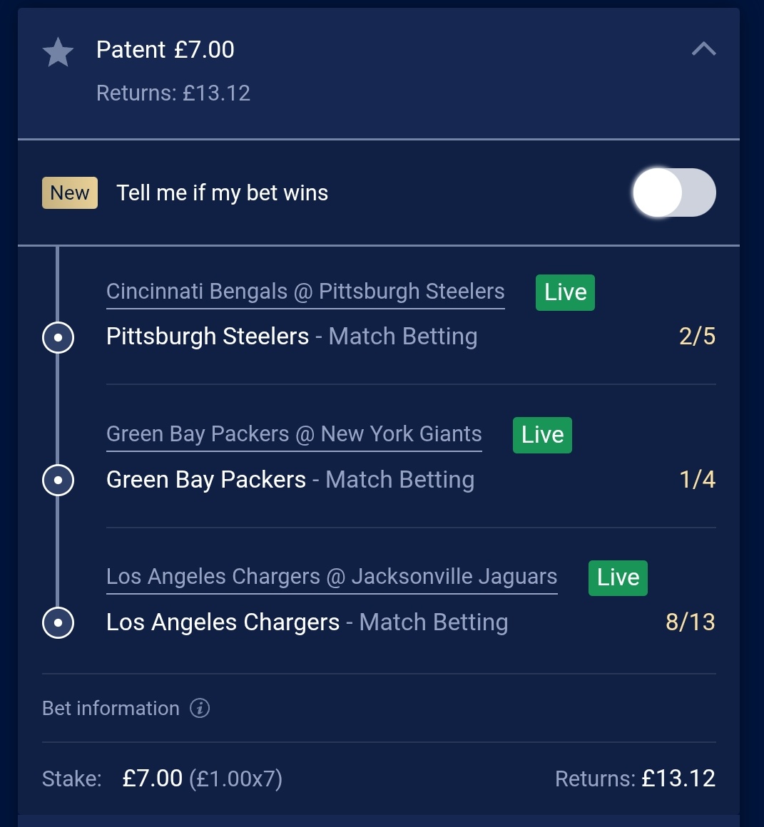 FredsNotRed's tweet image. Rate My NFL Bet @NFL
@NFLUKIRE @SkySportsNFL @NFLonCBS @NFLonFOX @NFLonDAZN @WilliamHill @paddypower @CircaSports @SkyBet @VSiNLive @StormBuonantony @meJVT @NotTheeWillHill