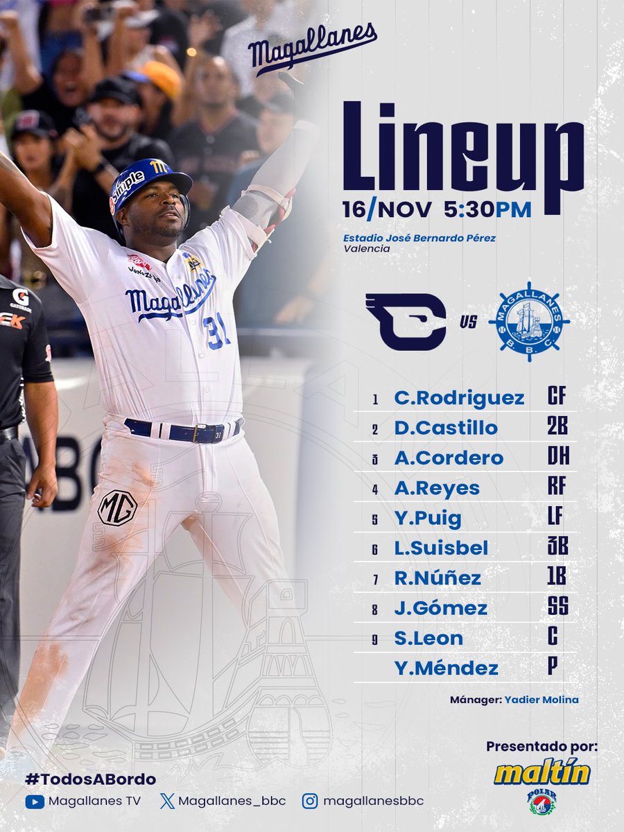 Magallanes_bbc's tweet image. ¡𝐕𝐚𝐦𝐨𝐬 𝐜𝐨𝐧 𝐭𝐨𝐝𝐨! 💪⛴️

Ofensiva para enfrentar esta noche a Cardenales en casa 📄

#Magallanes #TodosABordo