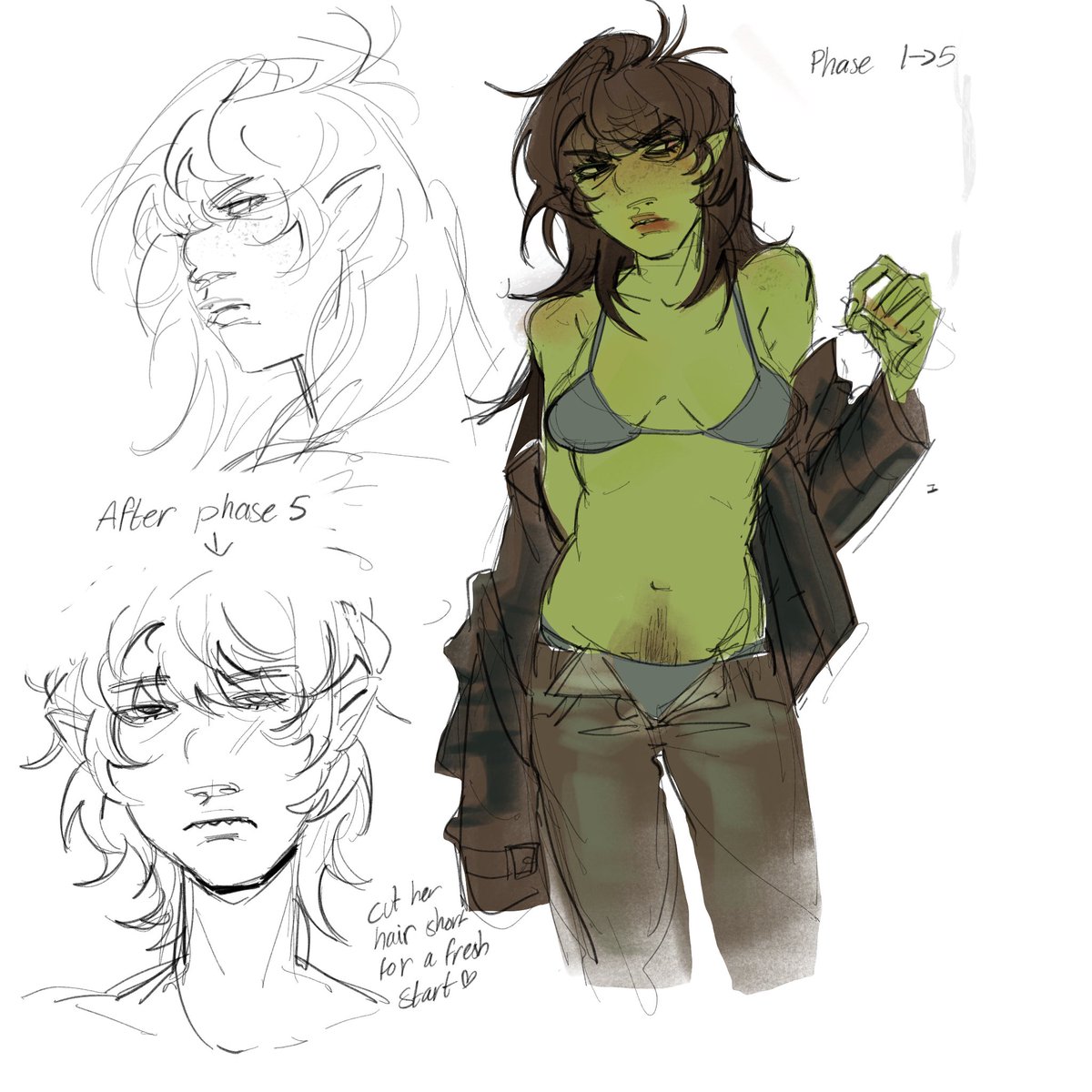 hi guys this is my oc shes green