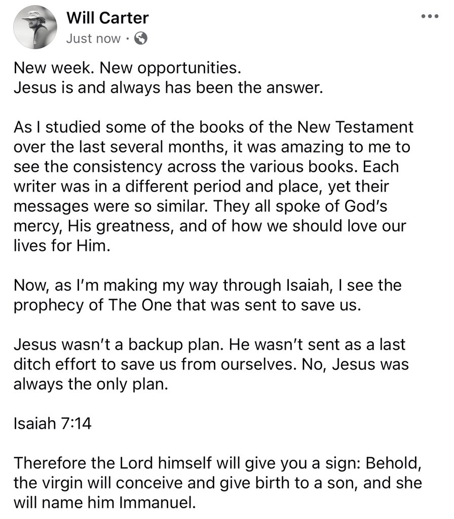 Will Carter tweet media