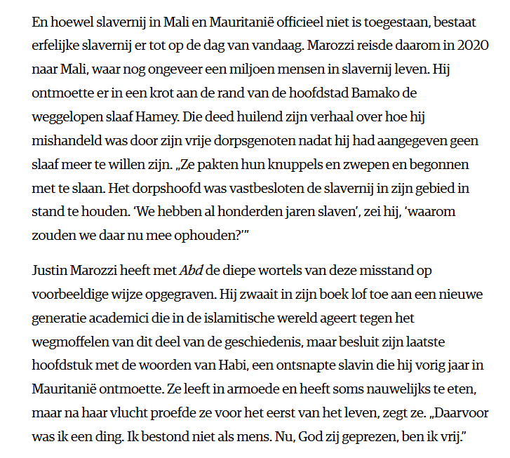 Slavernij werd pas in 2007 strafbaar in islamitisch Mauritanië.
Begin jaren 90 zag ik daar met eigen ogen (raciale) slavernij; bizar om te zien.
Volgens mensenrechtenactivisten bestaat het nog, maar niemand gaat de straat op voor de slaven in Mauritanië.
nrc.nl/nieuws/2025/11…