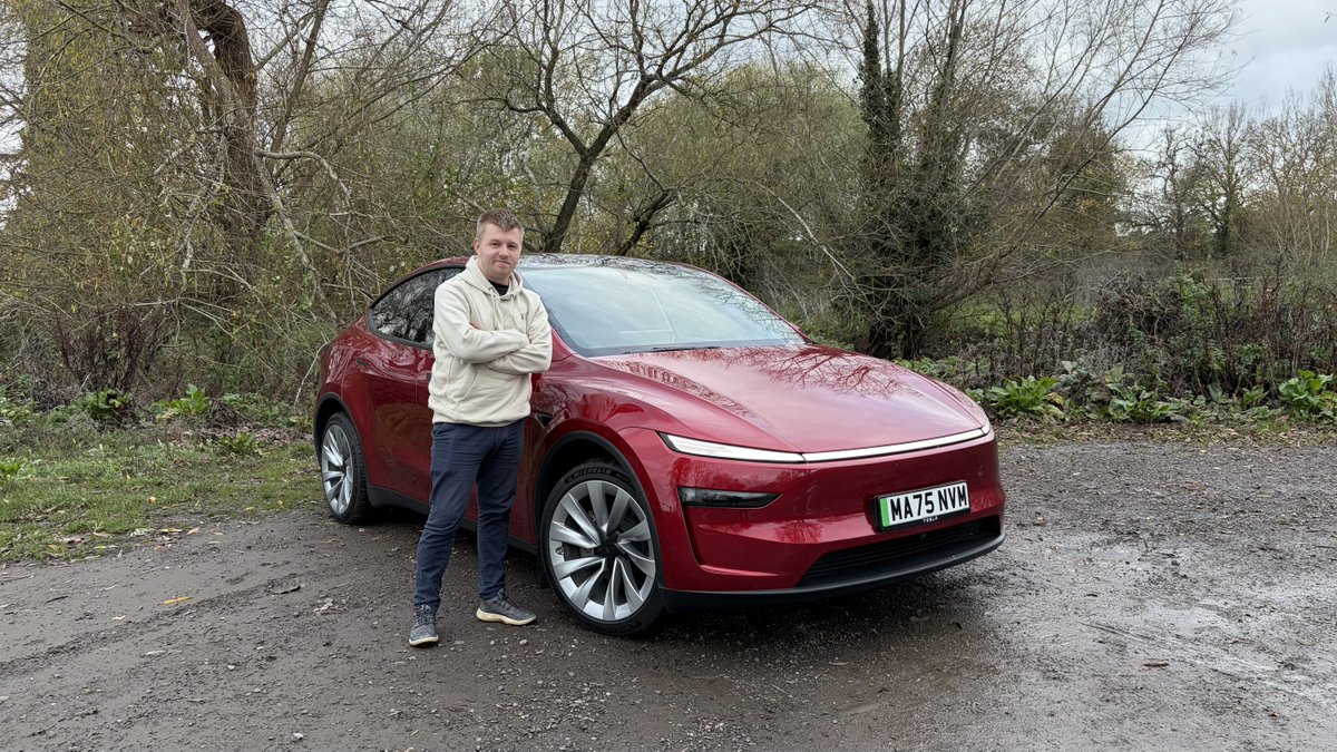 Got the new <a href="/Tesla/">Tesla</a> Model Y in for review this week!

So far, loving that the indicator stalk is back and the front end design is really nice in person.

Review will be out on YouTube in a few weeks.
