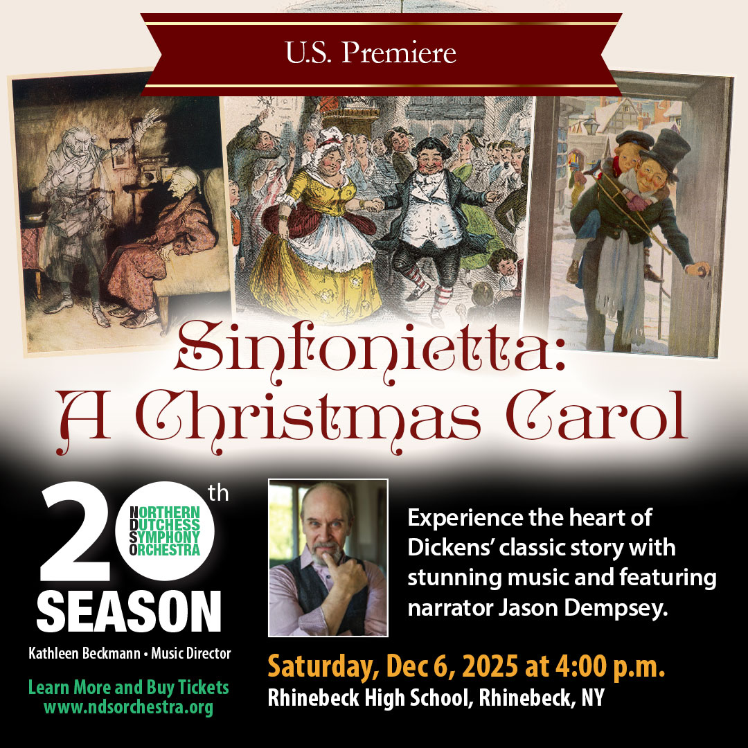 NdsOrchestra's tweet photo. Join Us for the U.S. Premiere of "A Christmas Carol" on Saturday, December 6th in Rhinebeck, NY! - https://t.co/YSMsBEgopI https://t.co/e2C8aKt4qG