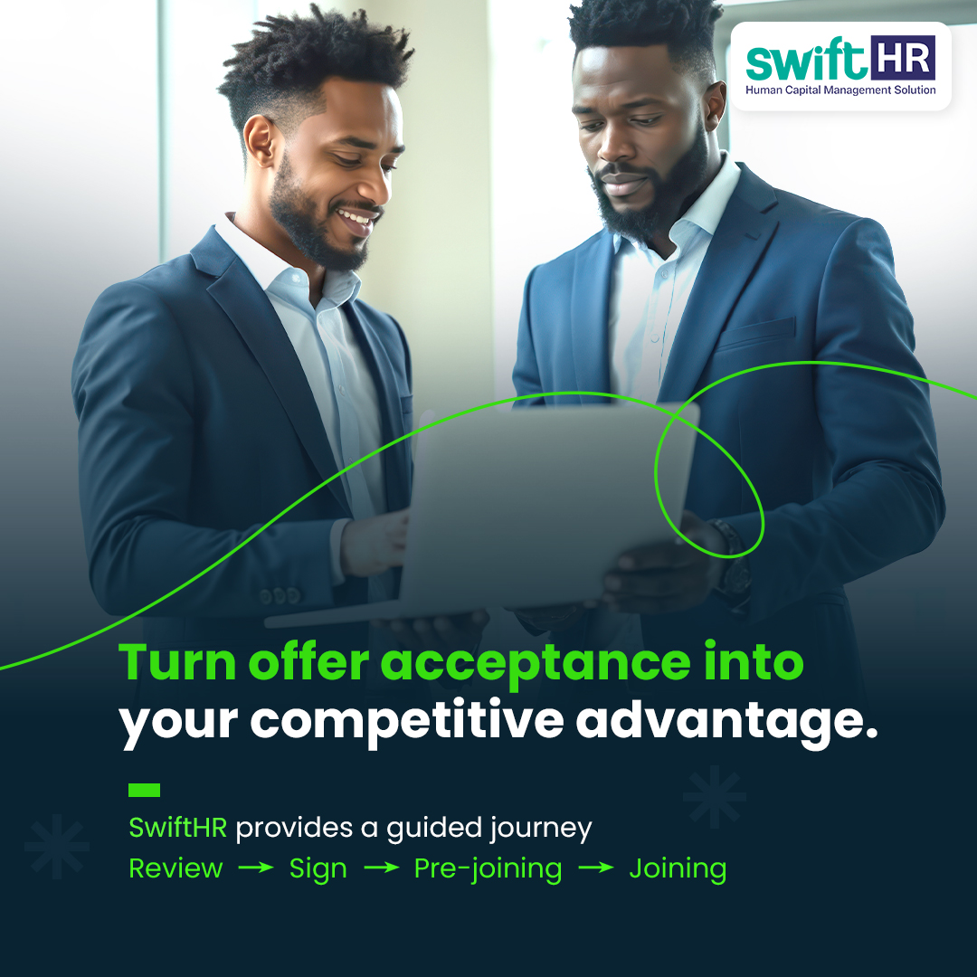 swifthrms's tweet image. #SwiftHR guides candidates through a crystal-clear offer acceptance journey:
Review → Sign → Pre-joining → Joining

🌐 𝗪𝗲𝗯𝘀𝗶𝘁𝗲: 𝘄𝘄𝘄.𝘀𝘄𝗶𝗳𝘁𝗵𝗿𝗺𝘀.𝗰𝗼𝗺
📞 𝗖𝗼𝗻𝘁𝗮𝗰𝘁: +𝟵𝟭 𝟴𝟳𝟳 𝟳𝟲𝟬 𝟳𝟴𝟯𝟳

#SwiftHRMS #SwiftHR #AIinHR #FutureofHiring