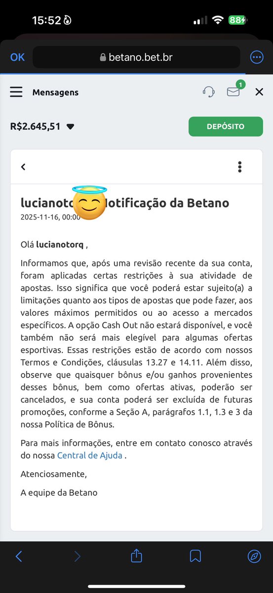 A <a href="/Betano_BR/">Betano Brasil</a> não gosta de ninguém ganhando aposta. Se vc ganhar eles fazem isso.
